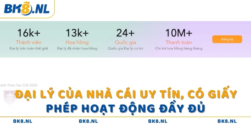 Đại lý của nhà cái uy tín, có giấy phép hoạt động đầy đủ