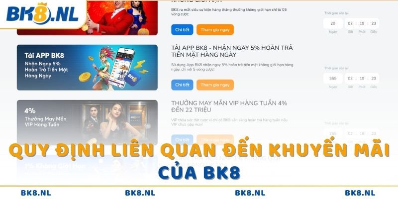 Quy định liên quan đến khuyến mãi của BK8